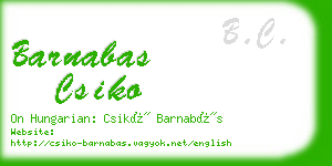 barnabas csiko business card